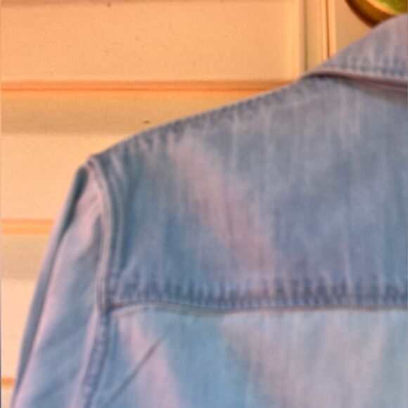 Rag & Bone Light Blue Distressed Long-Sleeved Classic Collar Shirt, Size XS - Picture 11 of 14